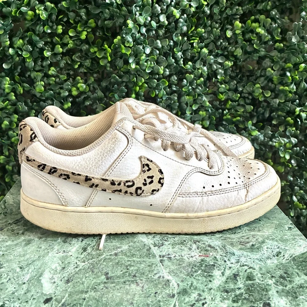 Nike Court Vision Low Leopard Swoosh Shoes